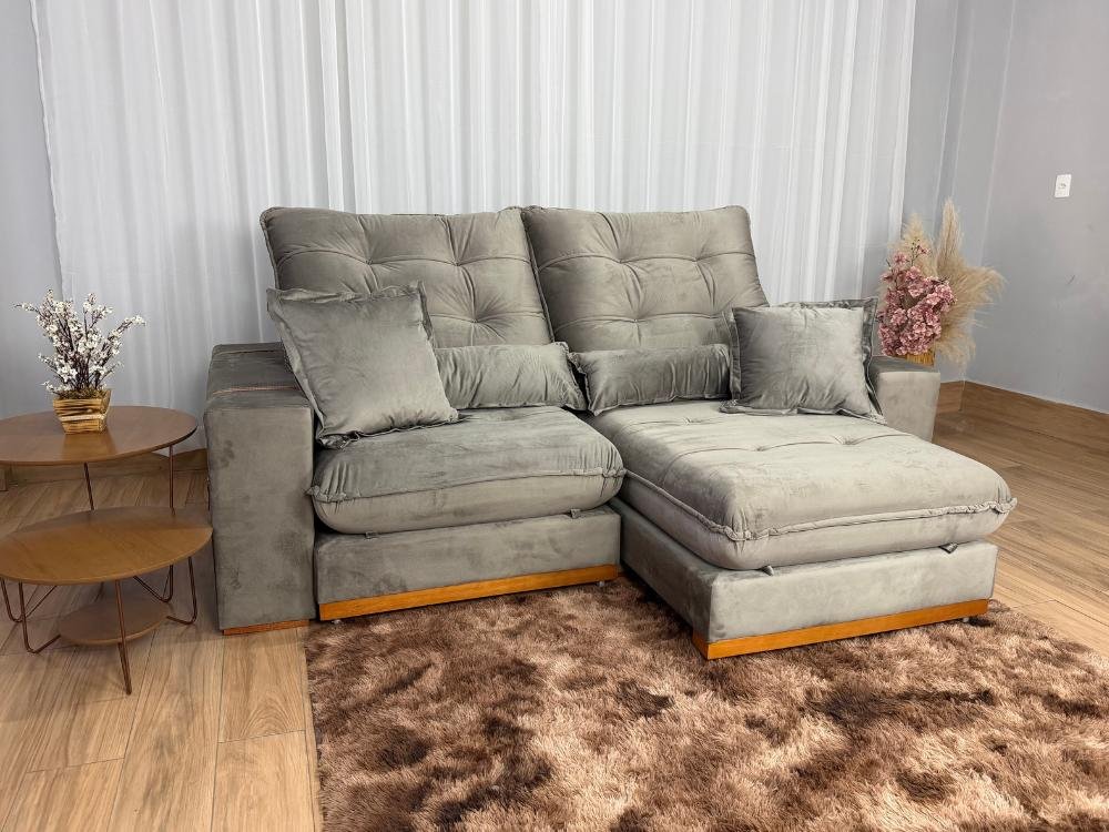 Sofá Retrátil e Reclinável Kioto 2.50m - Capuccino Veludo - Imagem 3