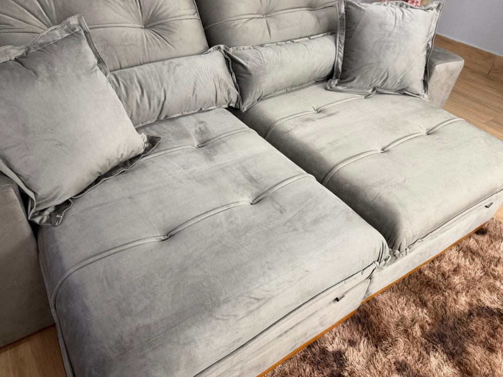 Sofá Retrátil e Reclinável Kioto 2.50m - Capuccino Veludo - Imagem 6