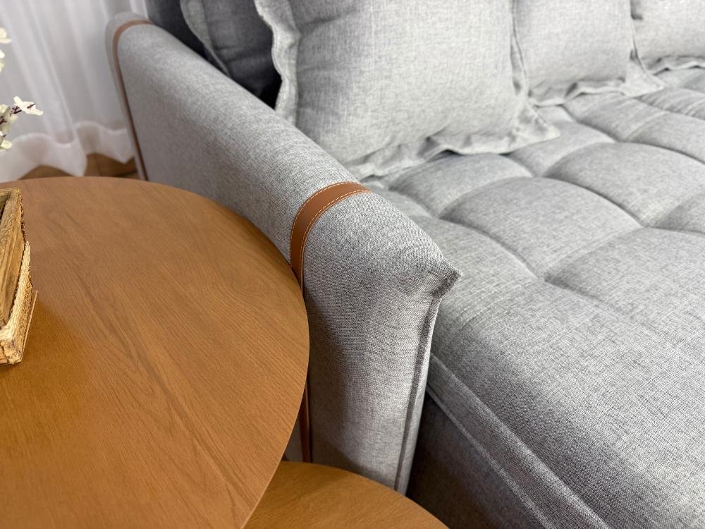 Sofá Cama/Retrátil Genova 2.20m - Cinza Linho - Imagem 12
