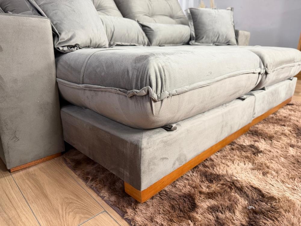 Sofá Retrátil e Reclinável Kioto 2.50m - Capuccino Veludo - Imagem 5