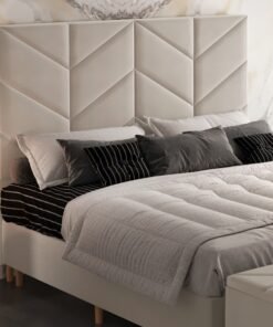 Cabeceira Casal Berlim Veludo Bege B015 - LARMÓVEIS/TREVO ESTOFADOS