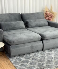 Sofá Cama Retrátil Reclinável Amaranto 2.10m Mod.90 - Capuccino Veludo