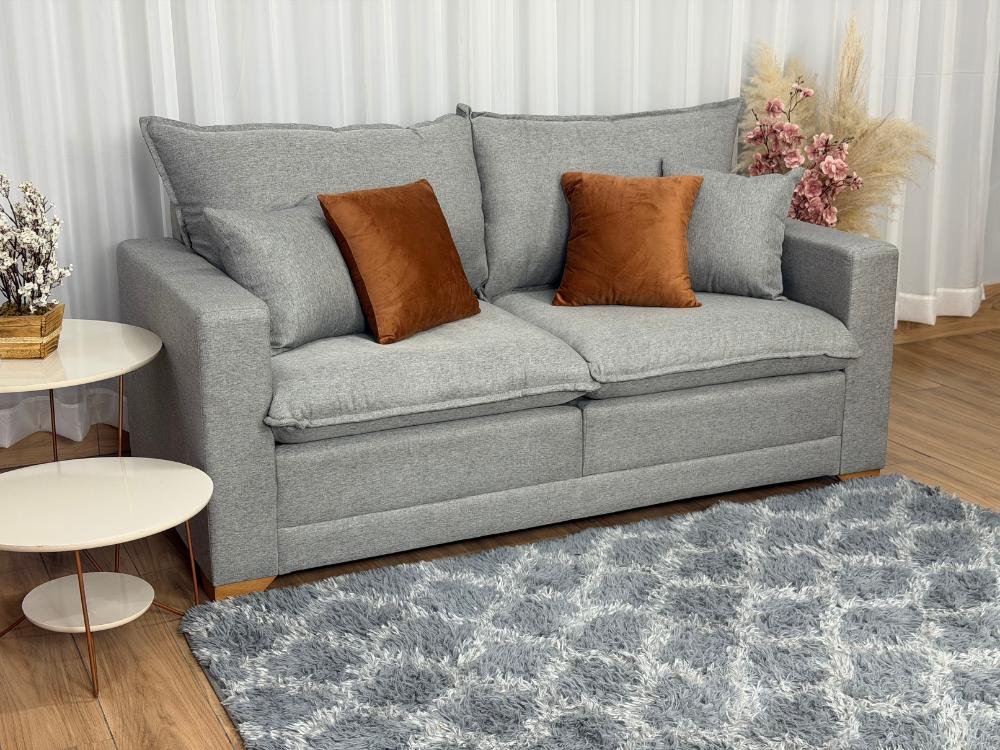 Sofá Beirut Living Molas Ensacadas 1.80m - Cinza Linho