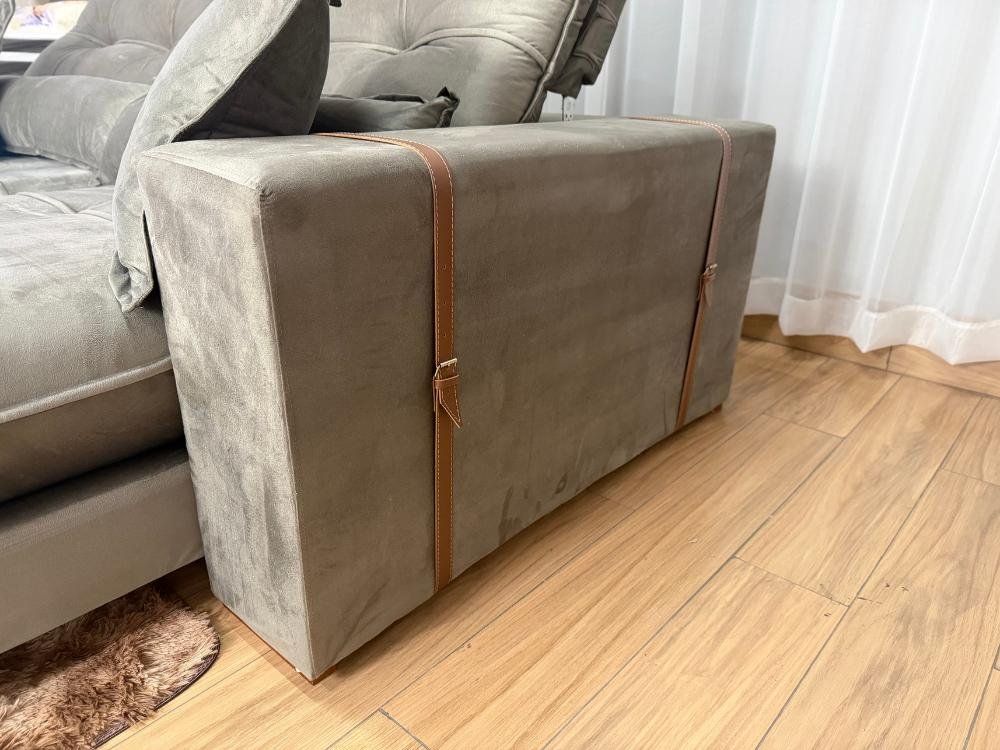 Sofá Retrátil e Reclinável Kioto 2.50m - Capuccino Veludo - Imagem 7