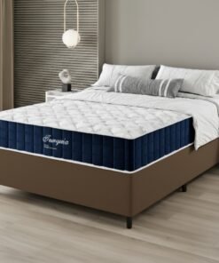 Colchão Casal Turquia D28 + Base Box Simples Corino Marrom – VIERO MÓVEIS + BIOSTAR