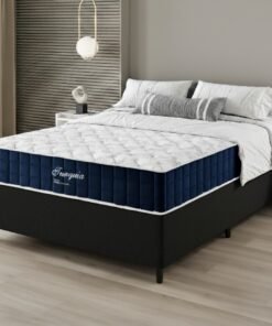 Colchão Casal Turquia D28 + Base Box Simples Corino Preto – VIERO MÓVEIS + BIOSTAR