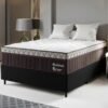 Colchão Casal Montreal D28 + Base Box Simples Corino Preto – VIERO MÓVEIS + BIOSTAR