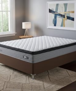 Colchão Casal Qatar D28 + Base Box Simples Corino Marrom – DESIGN COLCHÕES + BIOSTAR