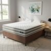 Colchão Casal Talismã D28 + Base Box Simples Corino Marrom – DESIGN COLCHÕES + ALTO NÍVEL CAMAS E COLCHÕES