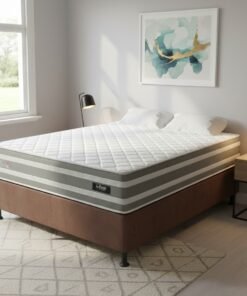 Colchão Casal Talismã D28 + Base Box Simples Corino Marrom – DESIGN COLCHÕES + ALTO NÍVEL CAMAS E COLCHÕES