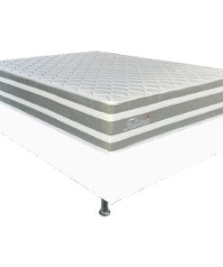 Colchão Casal Talismã D28 + Base Box Simples Corino Branco – DESIGN COLCHÕES + BIOSTAR