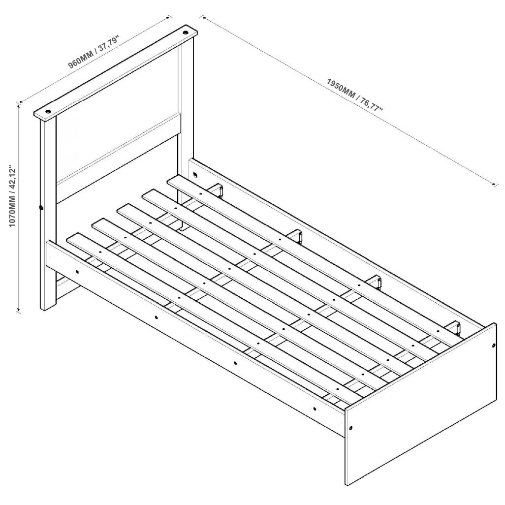 Cama Solteiro Barcelona + Auxiliar Nature - Tebarrot Do Brasil