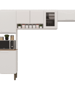 Cozinha 3 PeÇas New ValÊncia Vidro FumÊ (s/balcÃo) Branco - SallÊto