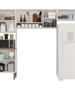 Cozinha 3 PeÇas New ValÊncia Vidro FumÊ (s/balcÃo) Branco - SallÊto