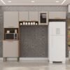 Cozinha 3 PeÇas New ValÊncia Vidro FumÊ (s/balcÃo) Cinamomo/off White - SallÊto