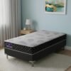 Colchão Solteiro Quality D20 14 cm 0,88 m + Base Box Simples Corino Preto – ORTHOPRIME + BIOSTAR