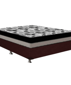 Colchão Casal ISO Dupla Face + Base Box Simples Corino Marrom – ORTOBOM + BIOSTAR
