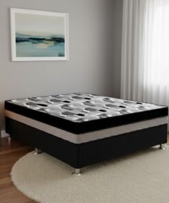 Colchão Casal ISO Dupla Face + Base Box Simples Corino Preto – ORTOBOM + BIOSTAR