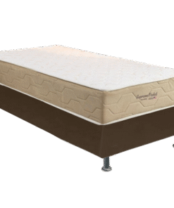 Colchão Solteiro Supreme Pocket D26 + Base Box Simples Corino Marrom – INOVAFLEX + BIOSTAR