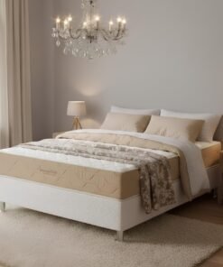 Colchão Casal Supreme Pocket D26 + Base Box Simples Corino Branco – INOVAFLEX + BIOSTAR