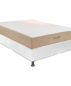 Colchão Casal Supreme Pocket D26 + Base Box Simples Corino Branco – INOVAFLEX + BIOSTAR