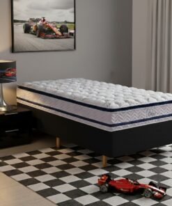 Colchão Solteiro Blue D33 + Base Box Simples Preto – PAROPAS + BIOSTAR