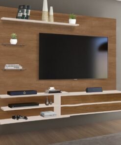 Painel até 60" Verona Mel/Off White - RUD RACK