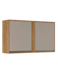 Armário Aéreo Cozinha Pérola 2 Portas Larg. 1.20m Cinamomo/Off Sallêto