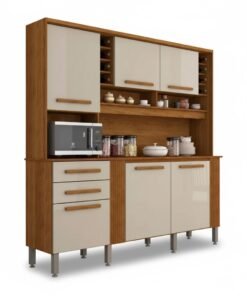 Armário de Cozinha Catar 6 Portas 2 Gavetas Larg. 2.00m Cinamomo/Off White Sallêto
