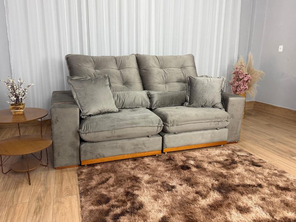 Sofá Retrátil e Reclinável Kioto 2.50m - Capuccino Veludo - Imagem 2