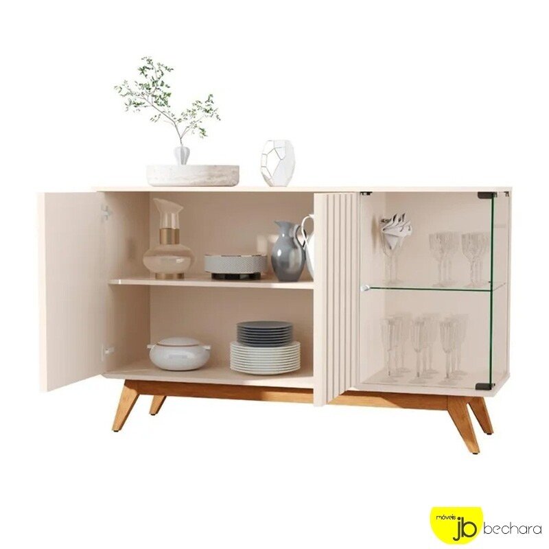 Buffet Açai Luxo Ripado com 3 Portas larg. 1.36m Off JB Bechara - Imagem 2