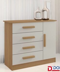 Cômoda Firenze Cinamomo/Off 4 Gavetas e Sapateira Larg. 1.10m - D Doro