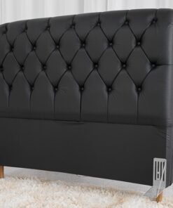 Cabeceira Casal Lavínia Korino Preto Largura 1.40m