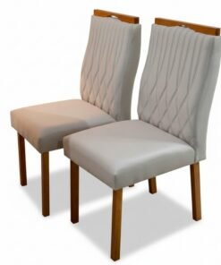 2 Cadeiras Genova Veludo Bege 512 - Art Assentos
