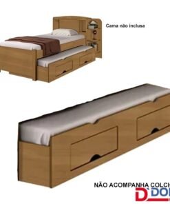 Cama Auxiliar Solteiro 2 Gavetas Cinamomo D Doro