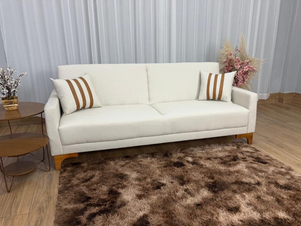 Sofa Cama Luizi 2.09m - Bege Linho - Imagem 2