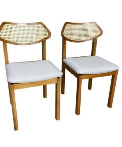 Cadeira Viena Anatômica 2 unidades -Cinamomo/Bege Linho