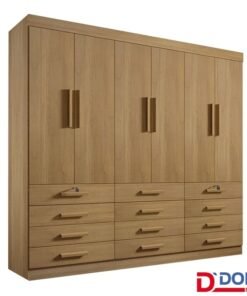 Guarda-Roupa Casal Mônaco 6 Portas 12 Gavetas Cinamomo Larg. 2.40m D Doro