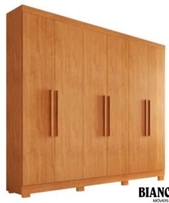 Guarda-Roupa Casal Sergipe Larg. 1.80m 6 Portas Nature Com Pés Bianchi