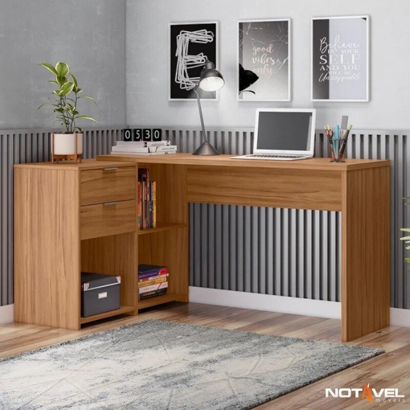 Mesa Office NT 2060 Freijó 2 Gavetas Larg. 2.00m - Notável