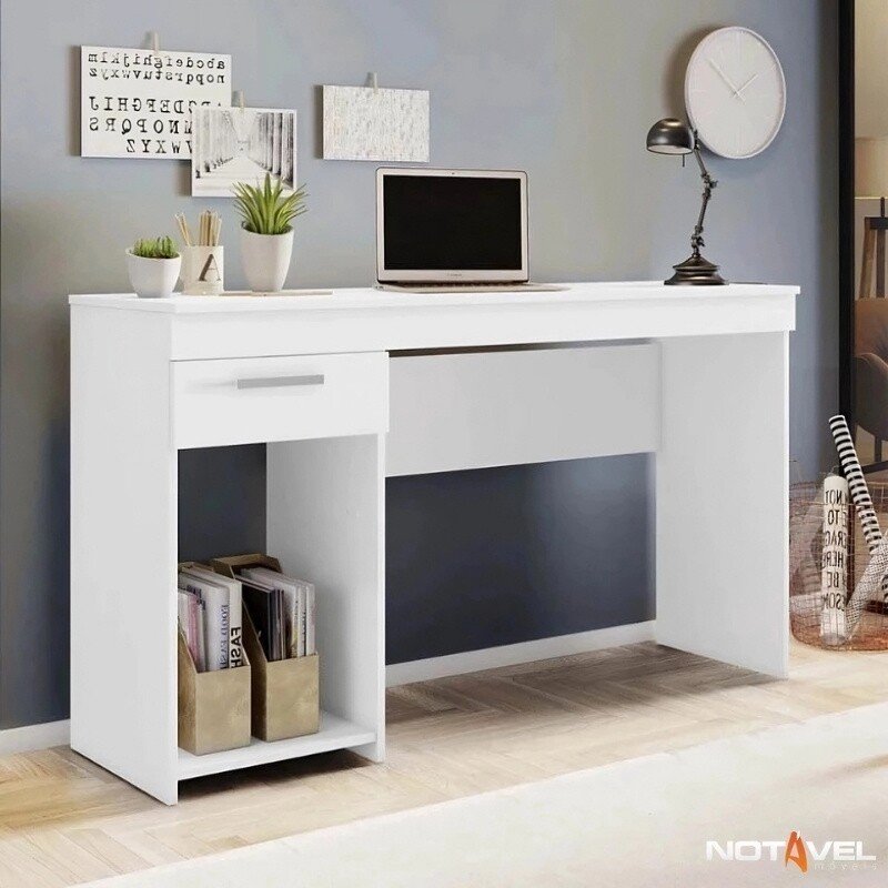Mesa Office NT 2070 Larg. 1.08m Branco Notável