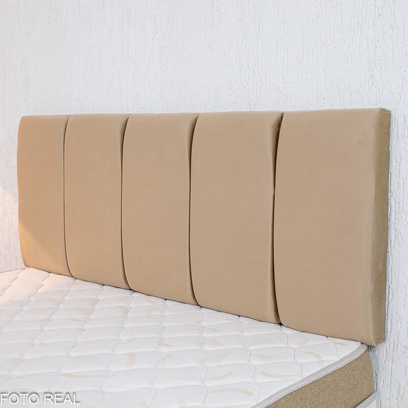 Cama Box Casal Premium Ortopédica D33 138x188x62 Nosso Sonho + Painel Cabeceira Roma Veludo Bege | Suporta até 250kg - Imagem 2