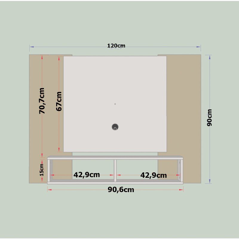 Painel Navi para TV até 47 Polegadas Branco Ripado Bechara - Imagem 2