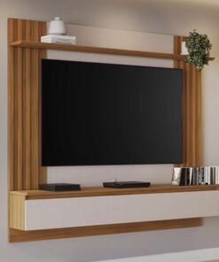 Painel NT 1365 Larg. 1.60m Off/Freijó C/ Detalhe Ripado para TV até 65" - Notável