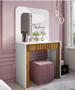 Penteadeira Camarim Rouge Branco/Nature Larg. 0.90m - Bechara