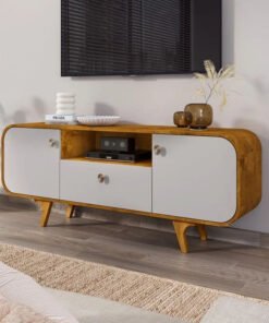 Rack Bancada Noronha Nature/Off Para TV até 55 Polegadas Larg. 1.56m - Bechara