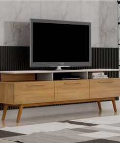 Rack Bancada São Paulo Cinamomo/Off TV até 70 Polegadas Larg.2.00m - Valdemoveis