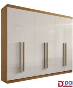 Roupeiro Casal Da Vinci Plus Cinamomo/Off 6 Portas 6 Gavetas 100% MDF Larg. 2.75m - D Doro