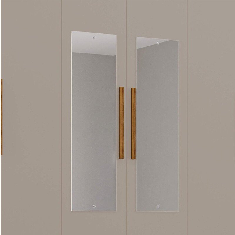 Roupeiro Dinamarca Branco C/Espelho 6 Portas 9 Gavetas C/pés Larg. 1.80m - Sallêto - Imagem 6