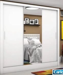 Roupeiro Dubai Branco 3 Portas C/ 1 Espelho Larg. 1.79m - Carioca